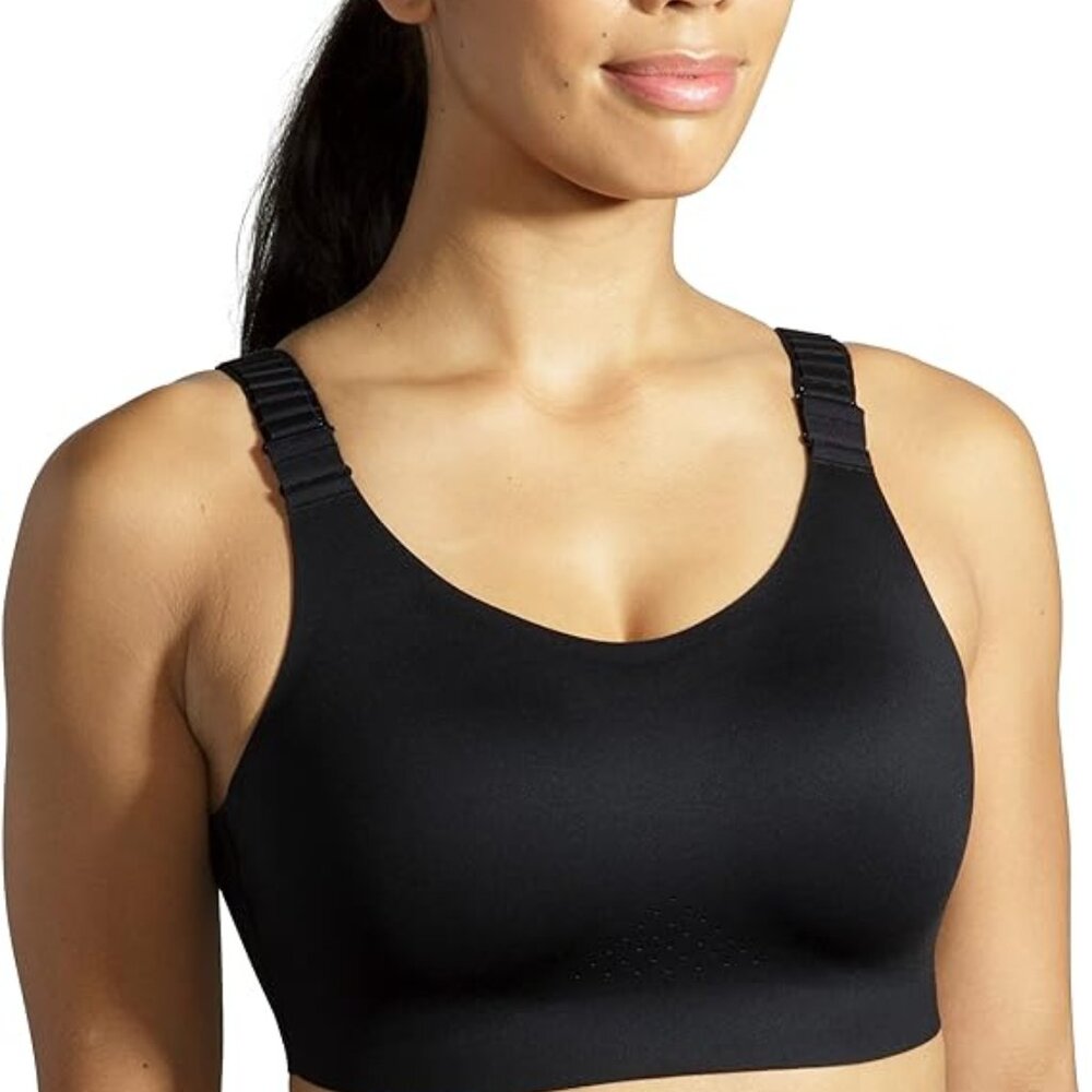 Brooks Women's Scoopback 2.0 Sports Bra in Black, 32DD/E, NWT